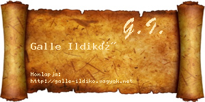 Galle Ildikó névjegykártya